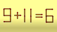 TEST IQ | Corectați 9 + 11 = 6, mutând un singur băț de chibrit