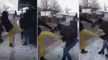 Scene revoltătoare lângă o școală din județul Bacău. O elevă este bătută și umilită de trei colege, în timp ce alții filmează