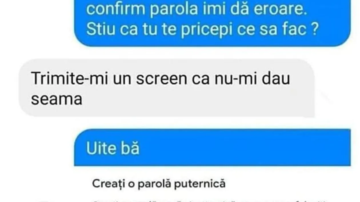 BANC | „Vreau să-mi fac un cont Google și când dau să confirm parola îmi dă eroare”