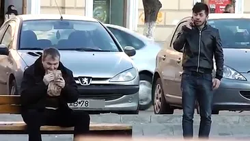 VIDEO Razi cu lacrimi! Cea mai tare farsa facuta in Romania! Cum reactioneaza mai multi barbati din Cluj inainte de o bataie