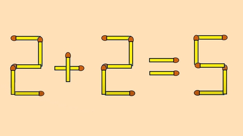 Test de inteligență | Mutați un singur chibrit pentru a corecta 2 +  2= 5