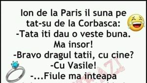 Bancul începutului de săptămână | Ion de la Paris: "Tati, mă însor cu Vasile!"