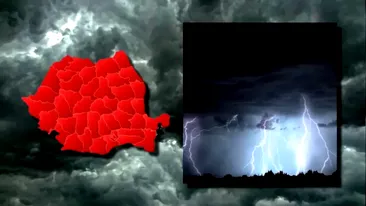 România, lovită de furtuna REA! ANM a emis 8 coduri roșii și 12 coduri portocalii de vijelii și ploi torențiale