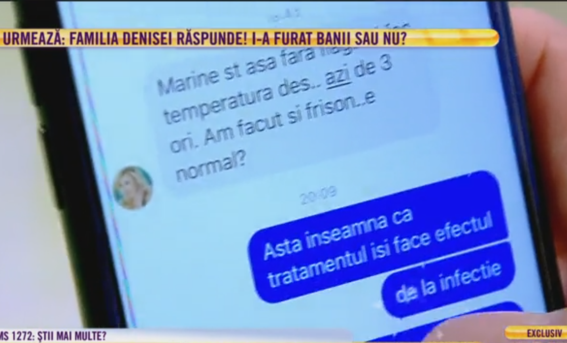 Bărbatul le-a arătat tuturor în direct şi discuţiile avute cu Denisa