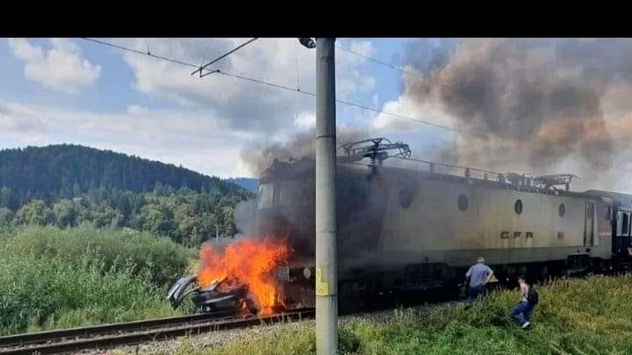 Accident feroviar, urmat de incendiu! Doi oameni au murit