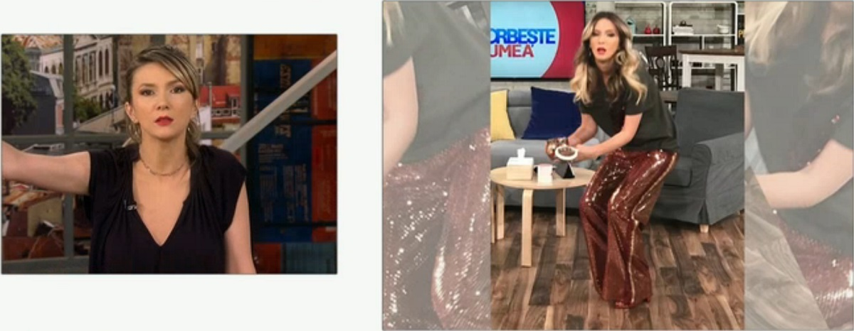 Adela Popescu şi Cove şi-au aruncat vorbe acide la TV! Prezentatoarea a luat foc când colegul ei a făcut publice poze nepotrivite: „Nu aş da doi bani pe tine!”