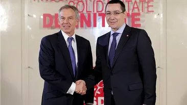 Victor Ponta s-a intalnit cu fostul premier britanic Tony Blair: M-a sfatuit si m-a incurajat sa pastrez un discurs pragmatic si serios