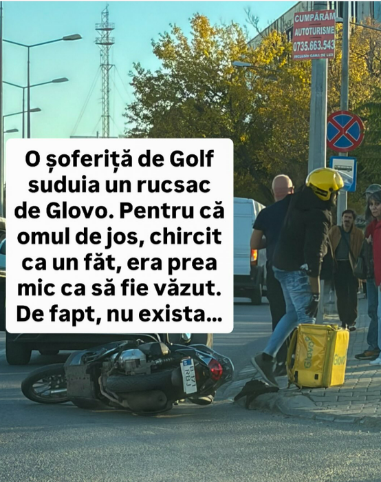 Un alt livrator străin a fost accidentat în trafic, în București. Mihai Morar a relatat întâmplarea: „Nu au niciun drept”