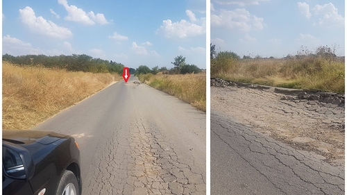 Atenție, șoferi! Există 2 cratere pe un drum circulat din județul Giurgiu, iar pericolul de accident este uriaș