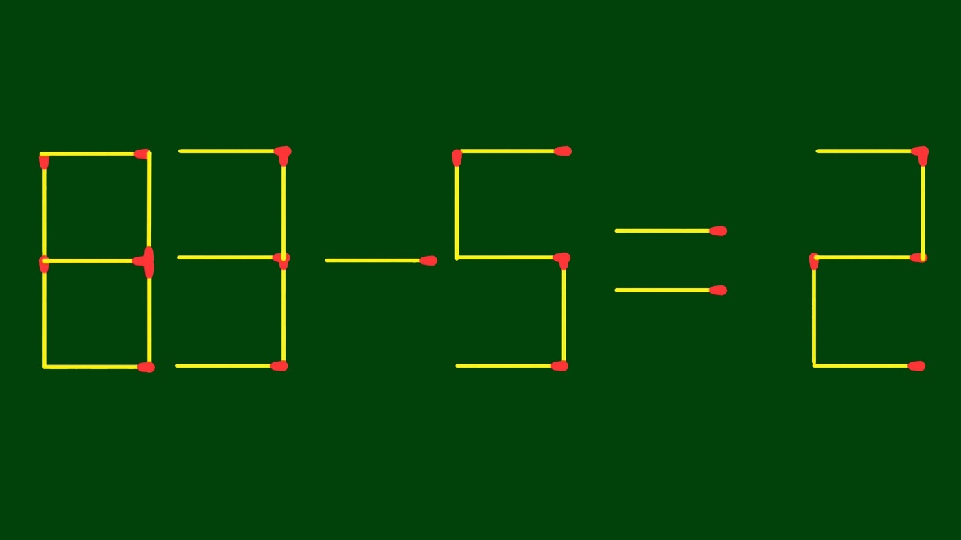 Test IQ cu chibrituri | Corectați 83 - 5 = 2, mutând un singur băț