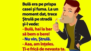 BANC | Bulă era pe prispa casei și fuma. La un moment dat, trece Ștrulă și-l vede