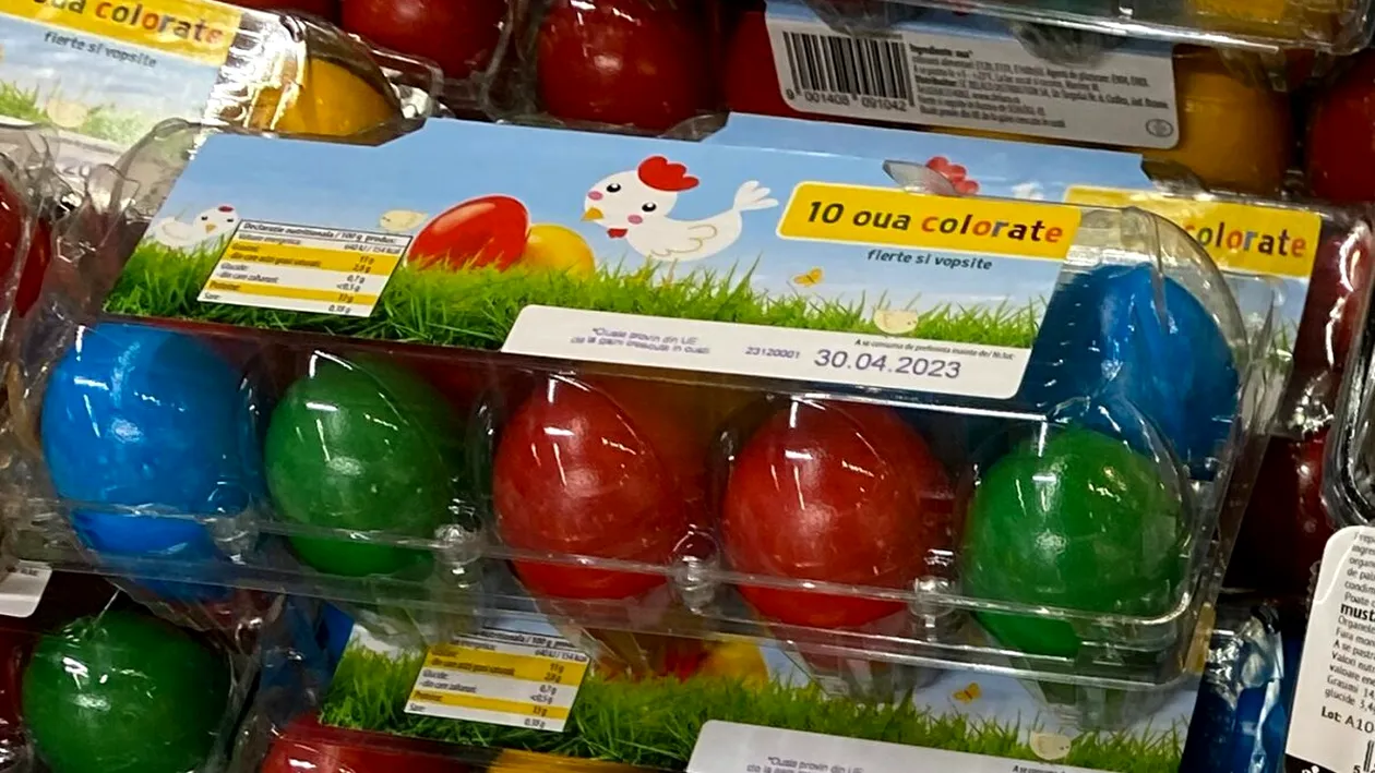 Nu este o eroare! Câți lei costă o cutie cu 10 ouă vopsite, în Mega Image din București
