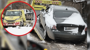 Rolls-ul lui Pescobar a zis „pas” la zăpadă! Iarna nu-i ca vara...