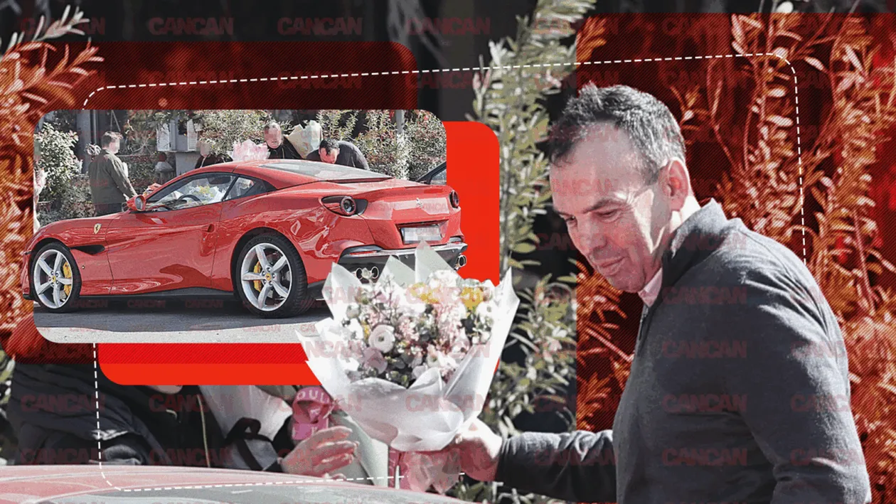 Mogulul Calapoadelor și-a umplut Ferrari-ul Portofino cu buchete imense de flori. Apariție care a întors toate privirile în Capitală
