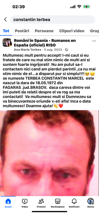 În 2023, când a scris pe un grup cu anunțuri de persoane dispărute, Ana Maria nici nu spera că își va găsi fratele în viață captură foto: Facebook