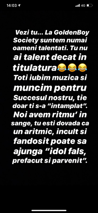 SCANDAL! Alex Velea, mesaj fără precedent pentru Abi Talent: ”Cu trupul ăla de râmă cu sexualitate…” Continuarea întrece orice imaginație