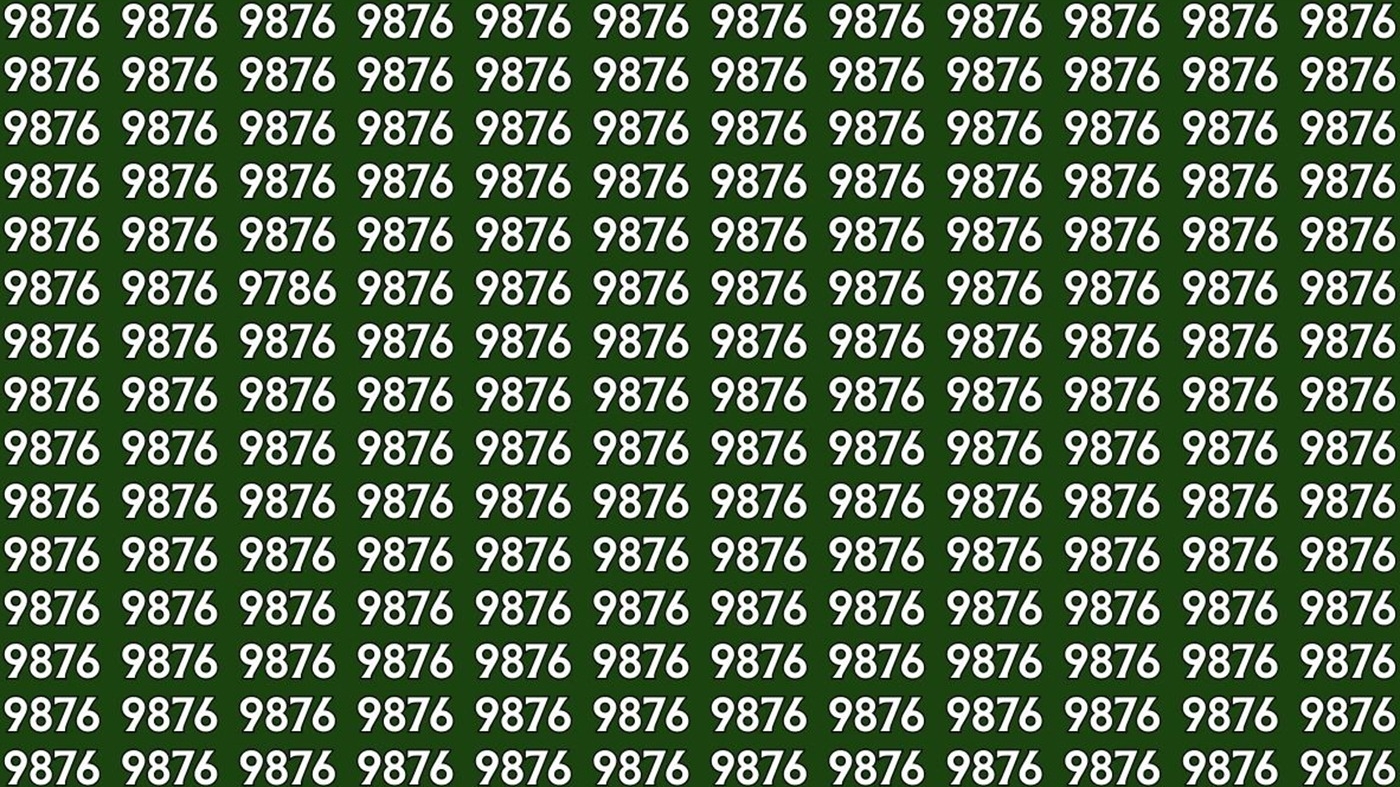 Test de perspicacitate | Găsiți numărul 9786 "pierdut" dintre numerele 9876 din imagine!