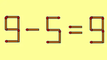 Test de inteligență | Mutați un singur chibrit pentru a corecta 9 - 5 = 9