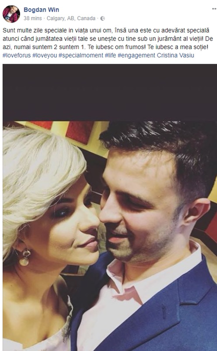 Cristina Vasiu și Bogdan Win divorțează la nici cinci luni de căsătorie