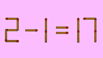 Test IQ cu chibrituri | Corectați 2 – 1 = 17, mutând un singur băț