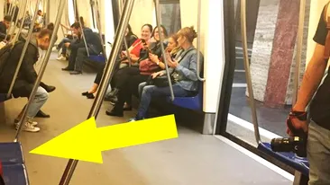 Surpriză: cine a fost fotografiat în metroul din București! Călătorii au crezut că nu văd bine