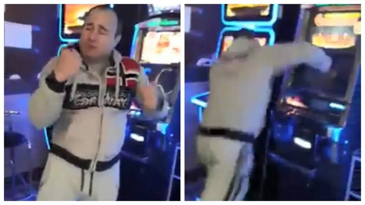 A distrus, live pe Facebook, un aparat dintr-o sală de jocuri! Scene incredibile în Vâlcea. A pierdut 140.000 de lei și...