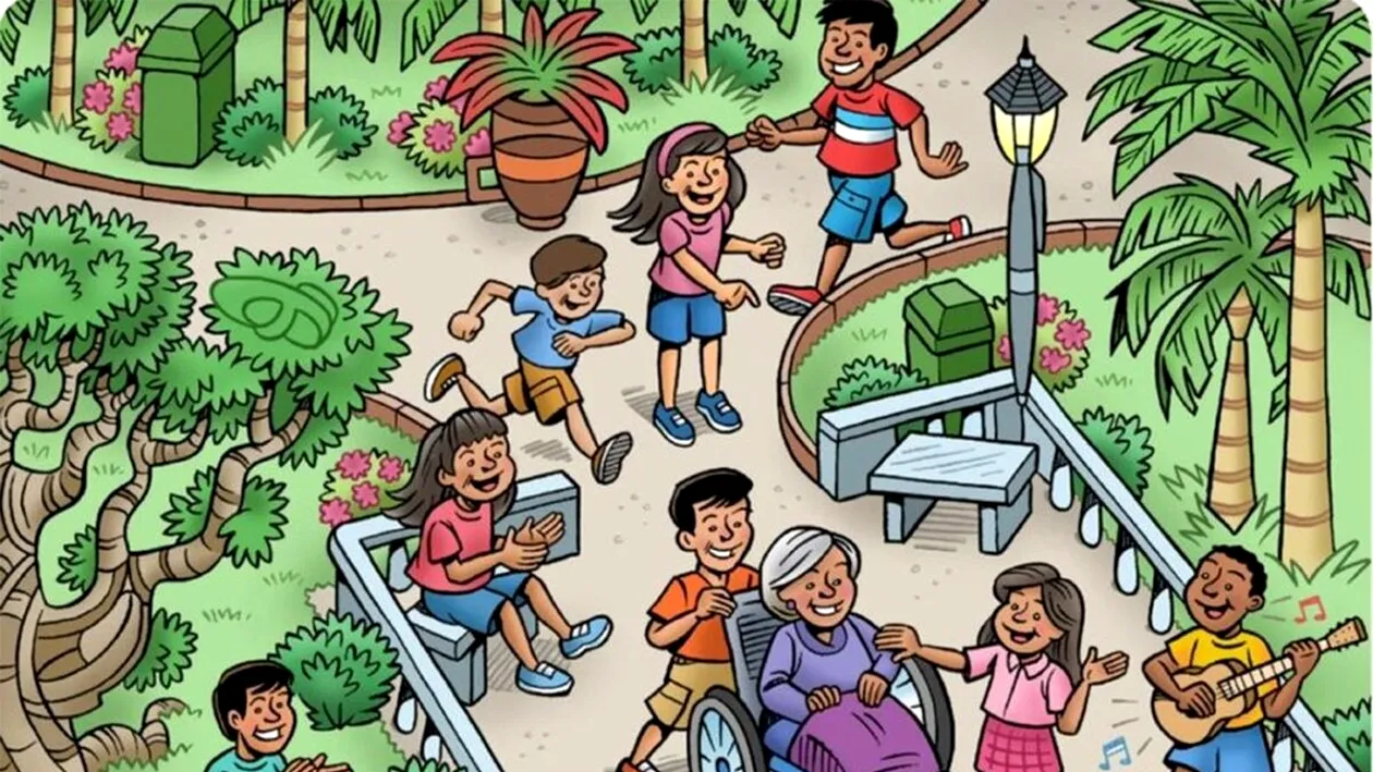 TEST IQ | Găsiți cartea ascunsă în această imagine din parc. Geniile reușesc în 13 secunde