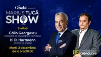 Marius Tucă Show începe marți, 3 decembrie, de la ora 20.00, live pe Gândul. Invitați: Călin Georgescu și H. D. Hartmann