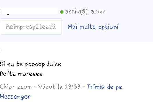 Convorbirile de pe Facebook dintre profesor şi eleva cu care ar avea o relatie de mai bine de doi ani