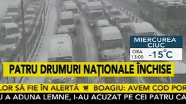 Patru drumuri nationale, inchise. Frontiera cu Bulgaria ar putea fi, de asemenea, inchisa