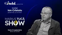 Marius Tucă Show începe marți, 12 septembrie, de la ora 20.00, live pe gândul.ro. Invitat: Ion Cristoiu