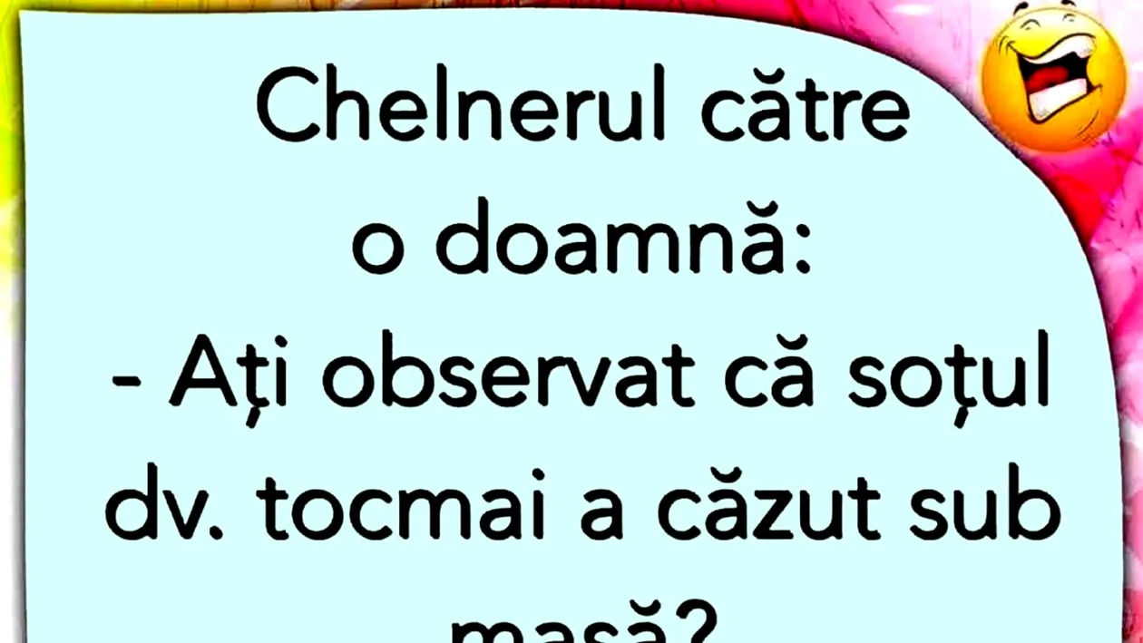 BANCUL ZILEI | Chelnerul și doamna