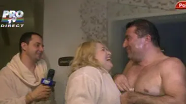 Imagini de colectie! Catalin Maruta si Ionita de la Clejani au facut baie in jacuzzi in aer liber, in timp ce ningea!