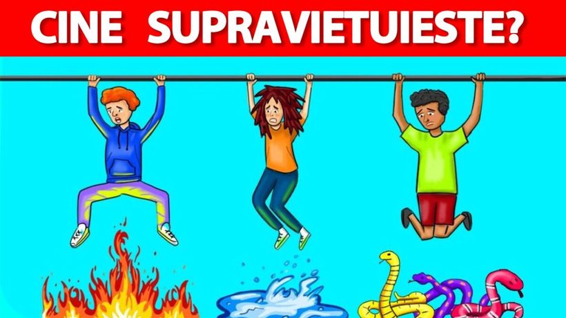 Test IQ exclusiv pentru genii | Care dintre acești 3 oameni va supraviețui?