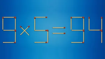 Test IQ cu chibrituri | Corectați 9 x 5 = 94, mutând un singur băț