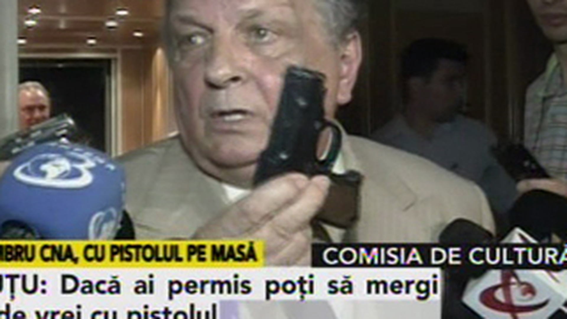 Sergiu Nicolaescu, amenintat cu pistolul! Un membru CNA a venit inarmat la o sedinta