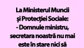 Bancul de miercuri | La Ministerul Muncii și Protecției Sociale
