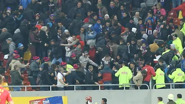 Stelistii au batut doar in tribuna! Fanii s-au luat la pumni intre ei de la nimic