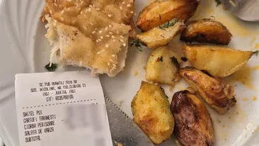 Cât a plătit un client pentru o ciorbă și un șnițel cu cartofi, într-o autoservire din Iași. A crezut că nu vede bine ce scrie pe nota de plată!