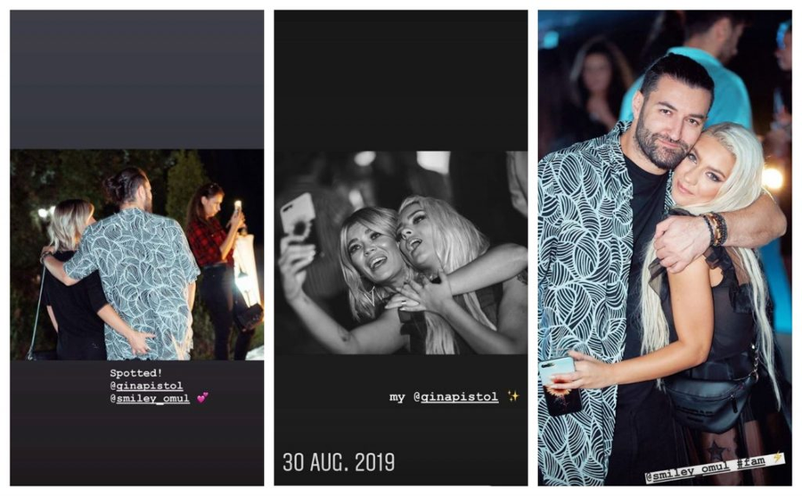 Gina Pistol și Smiley, fotografiați în ipostare tandre de cântăreața JO la un eveniment monden, organizat în vara anului trecut © Instagram Stories