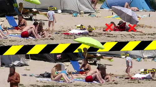 Imagini scandaloase pe plaja de nudiști din 2 Mai. S-au bronzat în pielea goală printre copii!