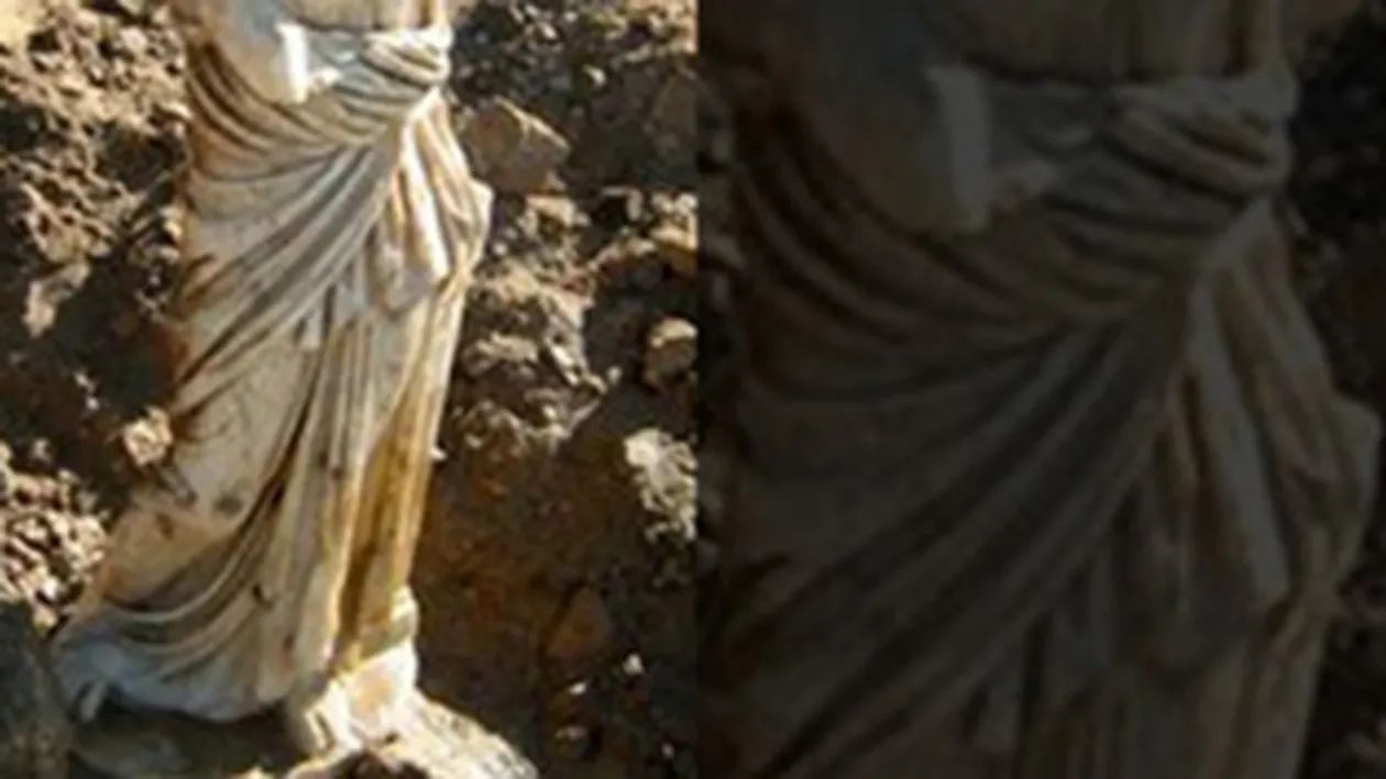 O furtuna puternica a scos la iveala o statuie veche de 2.000 de ani