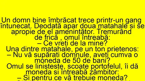 BANC | Un domn bine îmbrăcat trece printr-un gang întunecat