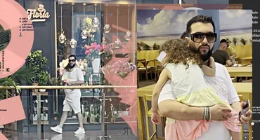 Tzancă Uraganu e tătic model, mor femeile după el. Cum s-a plimbat prin mall, cu fetița adormită în brațe