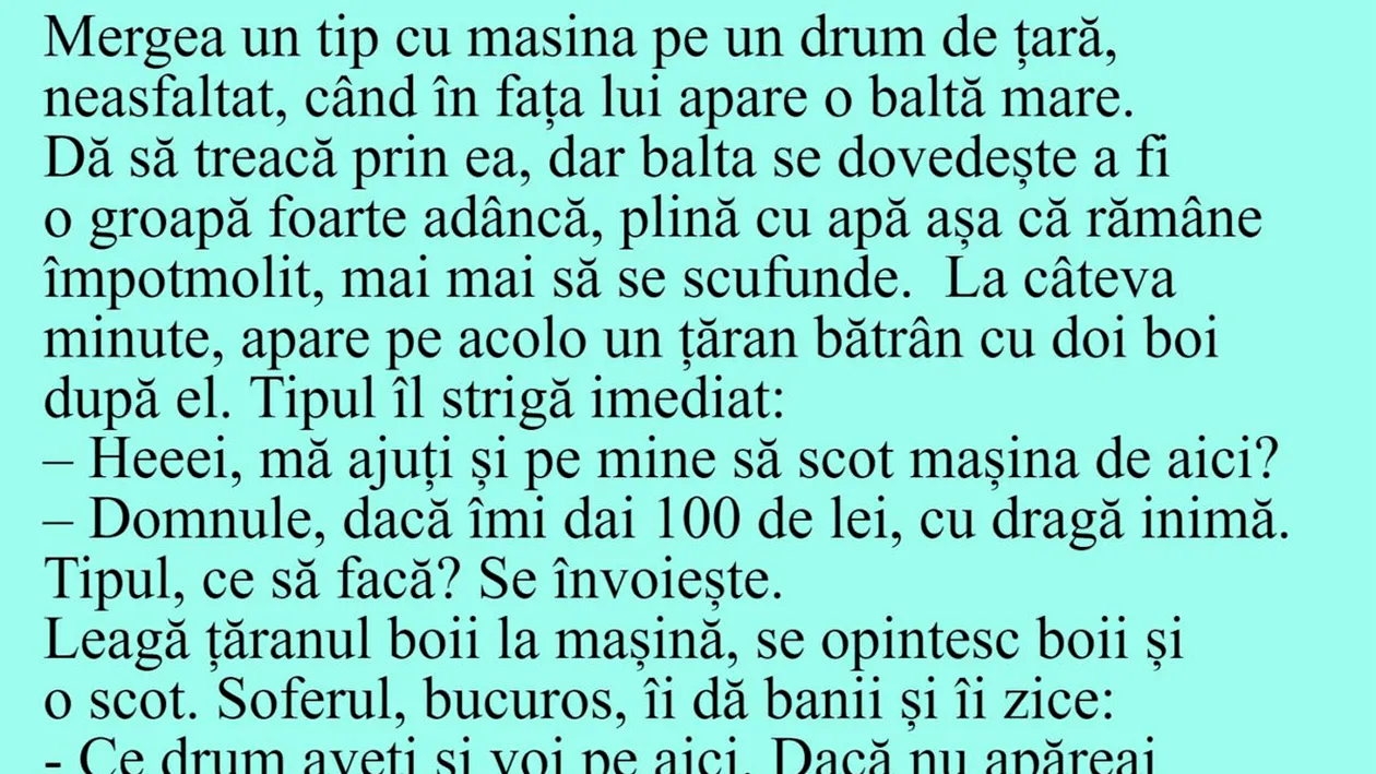 BANCUL ZILEI | Domnule, dacă-mi dai 100 de lei, te ajut cu dragă inimă!