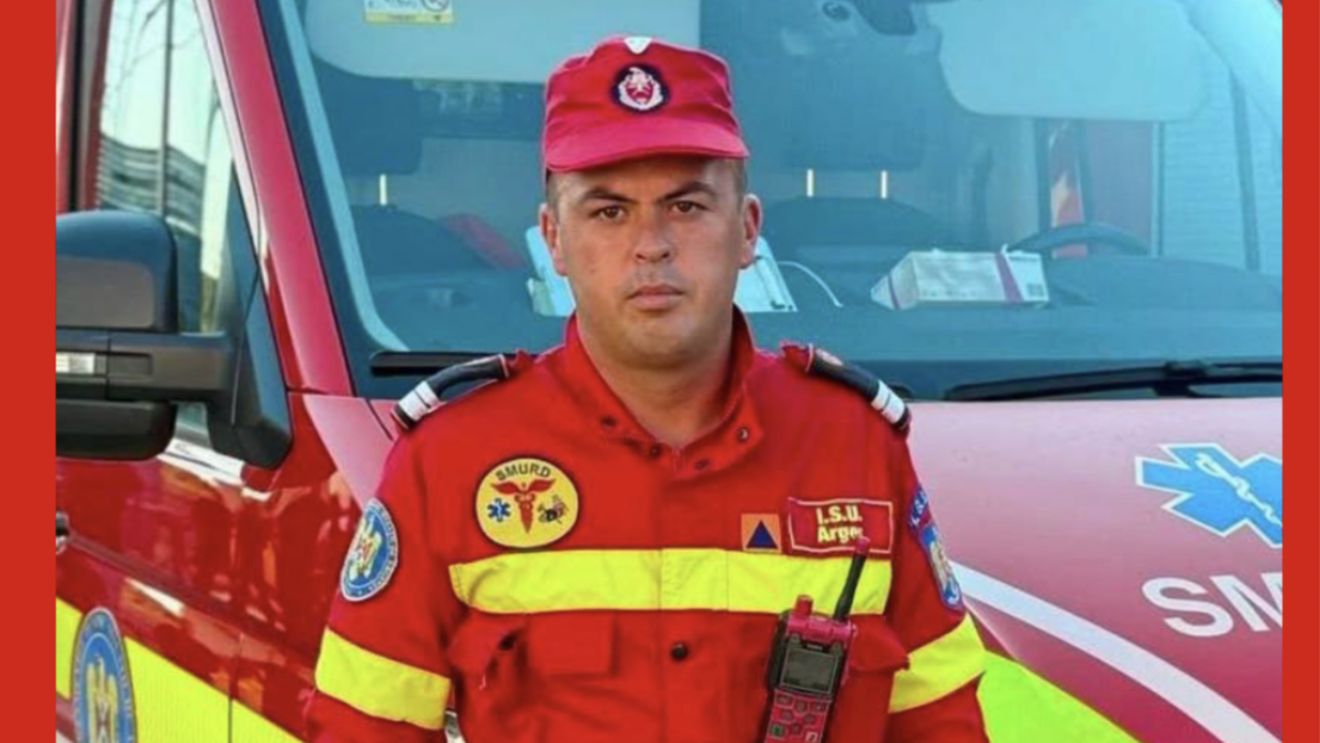 Un pompier de la ISU Argeș a salvat un biciclist după un accident. Cristian i-a acordat imediat primul ajutor