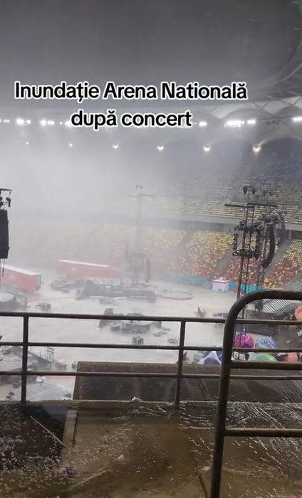 Inundație pe National Arena, după concertul Coldplay / sursă foto: Tik Tok