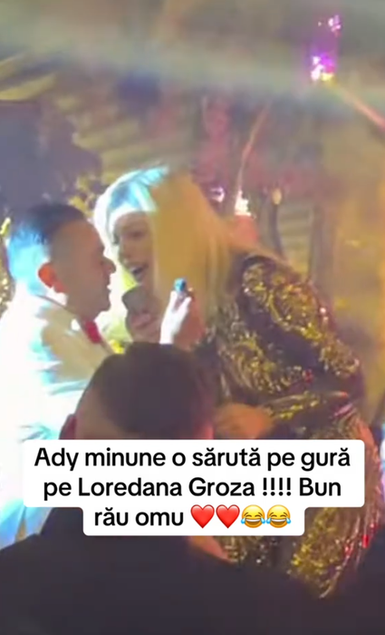 Momentul în care Adrian Minune o sărută pasional pe Loredana: ”Nevasta lui ce a zis?”