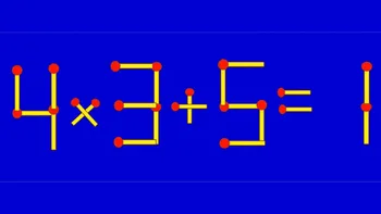 Test IQ cu chibrituri | Corectați 4 x 3 + 5 = 1, mutând un singur băț