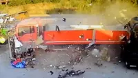 Un camion a făcut praf TIR-uri şi utilaje agricole, în Buzău